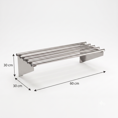 Repisa Tubular 60x30cm Acero Inoxidable