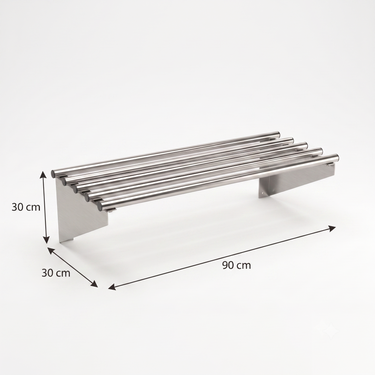 Repisa Tubular 90x30cm Acero Inoxidable