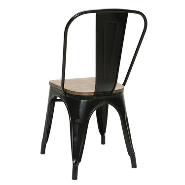 Silla Tolix con Asiento de Madera para Terraza