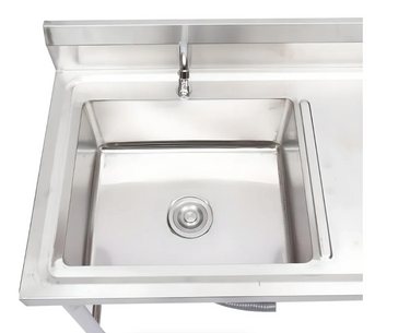 Lavafondo Doble Acero Inoxidable 120x60 cm - Grifería para Cocina Industrial