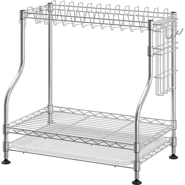 Estante para tazones de capa de metal cromado para cocina, soporte para platos