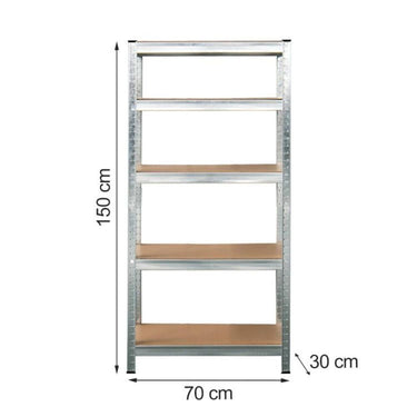 Estante Galvanizado 5 Niveles 70x30x150cm 875Kg