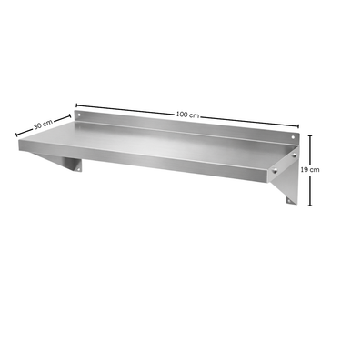 Repisa Lisa 100 x 30 cm Acero Inoxidable