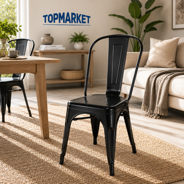 Silla Tolix Negra para Terraza