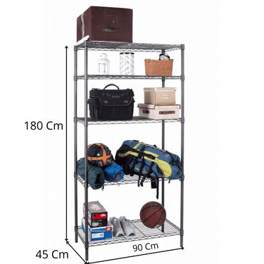 Estante Epoxico 90x45x180cm 5 Niveles 500kg