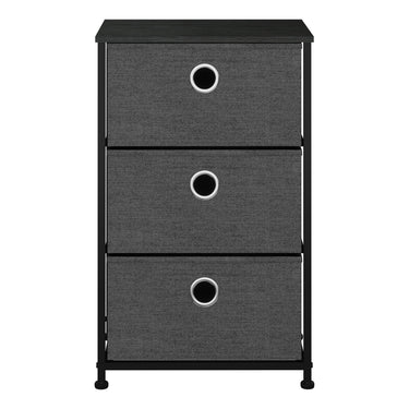 Cómoda de 3 Cajones Negro MDF