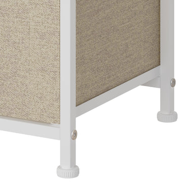 Comoda de 2 Cajones Beige/Blanco