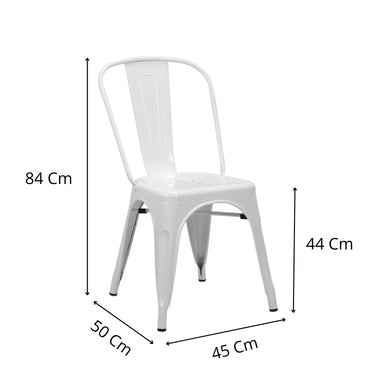 Silla Tolix Blanca Mate para Terraza
