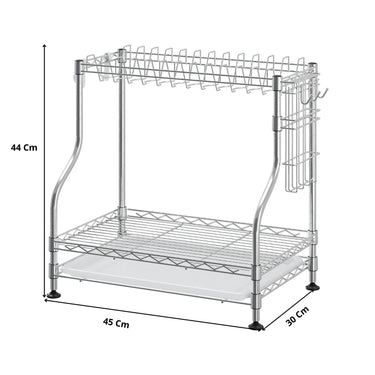 Estante para tazones de capa de metal cromado para cocina, soporte para platos
