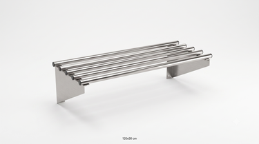 Repisa Tubular 120x30cm Acero Inoxidable