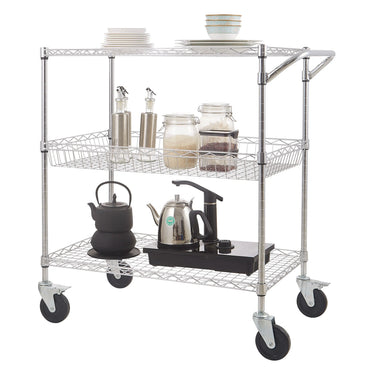 Carro Cromado 75x45x90cm 3 Niveles