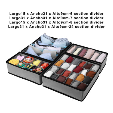 Set Organizador de Cajones 4 Piezas con Divisiones