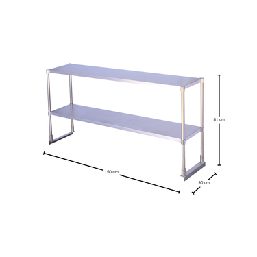 Plateo Doble 150x30x60cm Acero Inoxidable