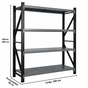 Estante Rack 200x60x200cm 800kg