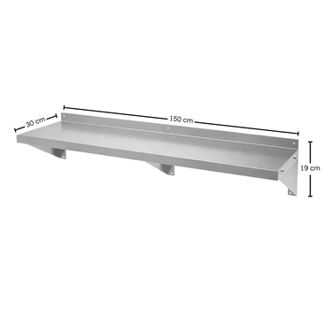 Repisa Lisa 150 x 30 cm Acero Inoxidable