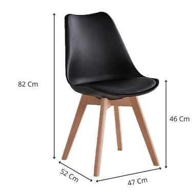 Silla Tulip Negra para Interior