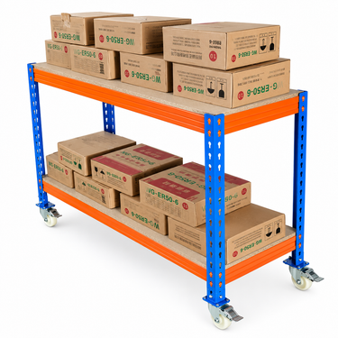 Mesa Metálica 2 niveles con Ruedas 120x60x96cm - 600kg