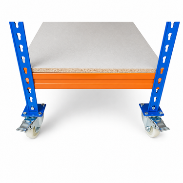 Mesa Metálica 2 niveles con Ruedas 120x60x96cm - 600kg