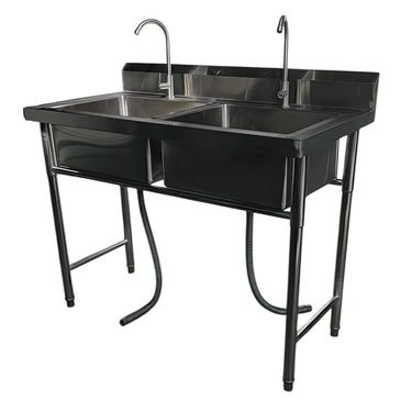 Lavafondo Doble Acero Inoxidable 120x60 cm - Grifería para Cocina Industrial