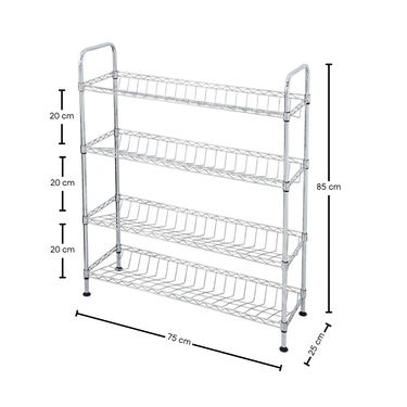 Zapatero Cromado 75x25x85cm 12 Pares
